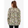 ellos Plus Size Tie Neck Peasant Tunic(Butter Multi Floral)