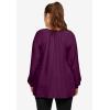 ellos Plus Size Tie Neck Peasant Tunic(Wild Plum)