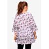 ellos Plus Size Tiered Floral 3/4 Sleeve Tunic(White Navy Print)
