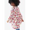ellos Plus Size Tiered Tunic With Notch V-Neck(White Multi Floral)