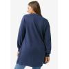 ellos Plus Size Zip Pocket French Terry Sweatshirt Tunic(Navy)