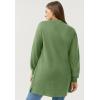 ellos Plus Size Zip Pocket French Terry Sweatshirt Tunic(Olive Drab)