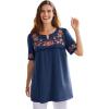 Navy Floral Embroidery