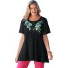 Black Blooming Embroidery