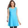 Woman Within Plus Size Sleeveless Fit-And-Flare Tunic Top(Paradise Blue)