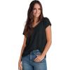 ellos Plus Size Crochet Trim Tee(Black)