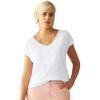 ellos Plus Size Crochet Trim Tee(White)
