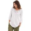 ellos Plus Size Crochet Trim Tunic(White)