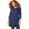 ellos Plus Size French Terry Tunic Dress(Navy)