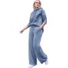 ellos Plus Size Hooded Fleece Boxy Sweatshirt(Pale Indigo)
