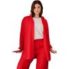 ellos Plus Size Oversized Linen-Blend Boyfriend Shirt(Hot Red)