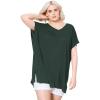ellos Plus Size Stretch Knit Scoop Neck Oversized Tunic(Deep Emerald)