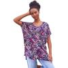 ellos Plus Size Stretch Knit Scoop Neck Oversized Tunic(Navy Abstract Dot)