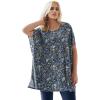 ellos Plus Size Stretch Knit Scoop Neck Oversized Tunic(Navy Ditsy Floral)