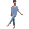 ellos Plus Size Stretch Knit Scoop Neck Oversized Tunic(Pale Indigo)