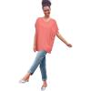 ellos Plus Size Stretch Knit Scoop Neck Oversized Tunic(Sweet Coral)