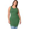 ellos Plus Size Stretch Knit Scoop Neck Sleeveless Long Tank(Forest Jade)