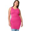 ellos Plus Size Stretch Knit Scoop Neck Sleeveless Long Tank(Raspberry Sorbet)
