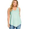 ellos Plus Size V-Neck Pointed Front Tank(Antique Mint)
