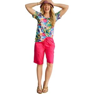 Woman Within Plus Size Short Sleeve Watercolor Tunic(White Sunflower Dream)