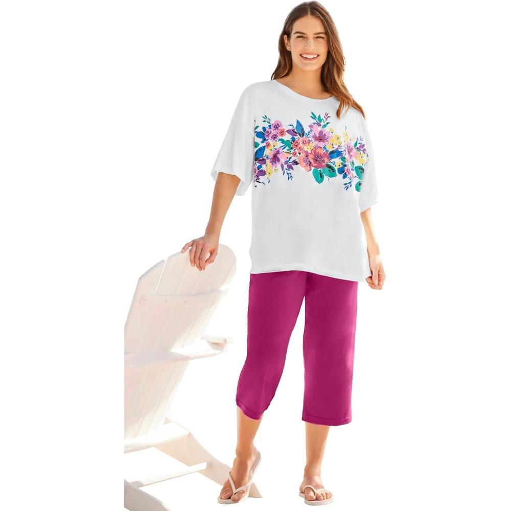 image:imageWoman Within Plus Size Relaxed TeeWhite Graphic