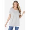 Woman Within Plus Size Layered-Look Tee(Pale Seafoam)