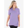 Woman Within Plus Size Perfect Short-Sleeve Polo Shirt(Orange Twist)