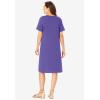 Woman Within Plus Size Perfect Short-Sleeve V-Neck Tee Dress(Orange Melon Hibiscus)