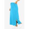 Woman Within Plus Size Sport Knit Side-Slit Skirt(Paradise Blue)