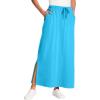 Woman Within Plus Size Sport Knit Side-Slit Skirt(Paradise Blue)