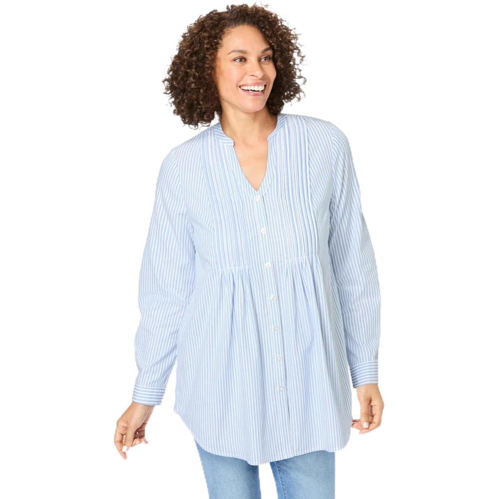 image:imageWoman Within Plus Size Perfect Pintuck TunicPale Lilac