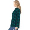 Woman Within Plus Size Classic Flannel Shirt – 4X, Rich Jade Plaid