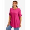 Woman Within Plus Size Cut-Out Sleeve Tunic(Black)
