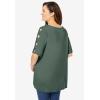 Woman Within Plus Size Cut-Out Sleeve Tunic(Pine)