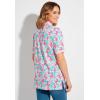 Woman Within Plus Size Elbow-Sleeve Polo Tunic(Pink Sweetscape)