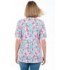 Woman Within Plus Size Elbow-Sleeve Polo Tunic(Pink Sweetscape)