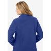 Woman Within Plus Size Hooded A-Line Fleece Coat(Black)