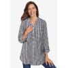 Woman Within Plus Size Perfect Pintuck Tunic(White Butterflies)