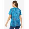 Woman Within Plus Size Perfect Printed Short-Sleeve Scoopneck Tee