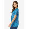 Woman Within Plus Size Perfect Printed Short-Sleeve Scoopneck Tee