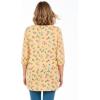 Woman Within Plus Size Perfect Printed Three-Quarter-Sleeve V-Neck Tunic(Banana Tulip Flowers)