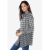 Woman Within Plus Size Petite Perfect Long Sleeve Shirt(Black Gingham)