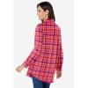 Woman Within Plus Size Petite Perfect Long Sleeve Shirt(Deep Claret Pretty Plaid)