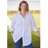 Woman Within Plus Size Petite Perfect Long Sleeve Shirt(Emerald Green)