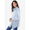 Woman Within Plus Size Petite Perfect Long Sleeve Shirt(French Blue Stripe)
