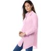 Woman Within Plus Size Petite Perfect Long Sleeve Shirt(Pink)