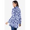 Woman Within Plus Size Petite Perfect Long Sleeve Shirt(Ultra Blue Shadow Floral)