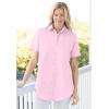 Woman Within Plus Size Petite Perfect Short Sleeve Shirt(Aquamarine Pretty Bloom)