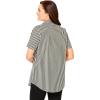 Woman Within Plus Size Petite Perfect Short Sleeve Shirt(Black Stripe)