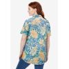 Woman Within Plus Size Petite Perfect Short Sleeve Shirt(Yellow Painted Floral)